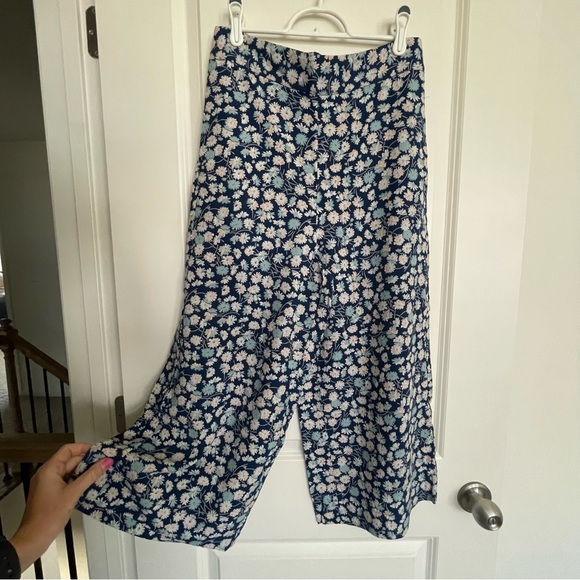 Madewell Huston Floral Wide-Leg Cropped Pants - size medium - Picture 3 of 9